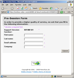 Webex pre-session form