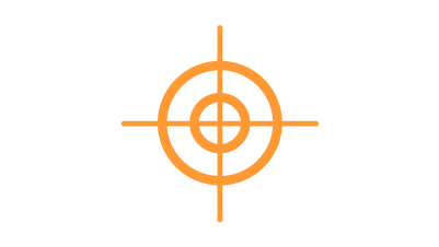 Célkeresztet ábrázoló narancssárga ikon