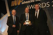 Sir David McMurtry (left) presents the MWP ‘Best RD Project’ award to Versarien
