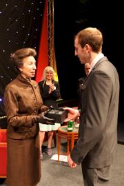 Tom Silvey, Apprentice of the Year, receiving award from Princess Anne