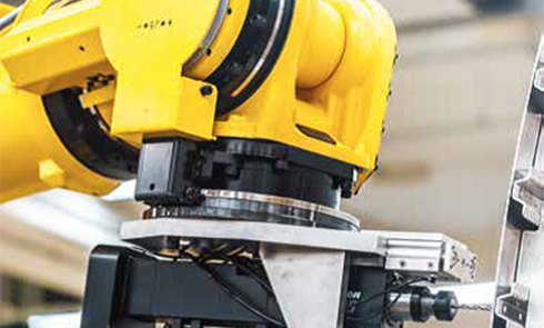 FANUC robotic arm with RESOLUTE absolute rotary encoders on the rotary axes (Image © FANUC)