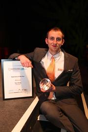 Tom Silvey, Apprentice of the Year, with his award
