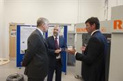 The Duke of York speaks about additive manufacturing to Simon Scott (right) and Chris Sutcliffe