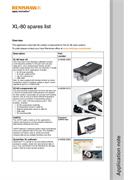 Application note:  XL-80 spares list